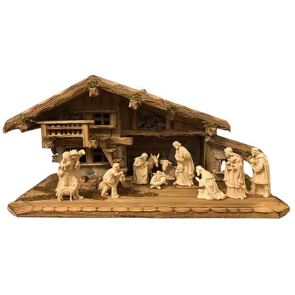 Crèche Costner 12 pièces dans l'étable Inzell