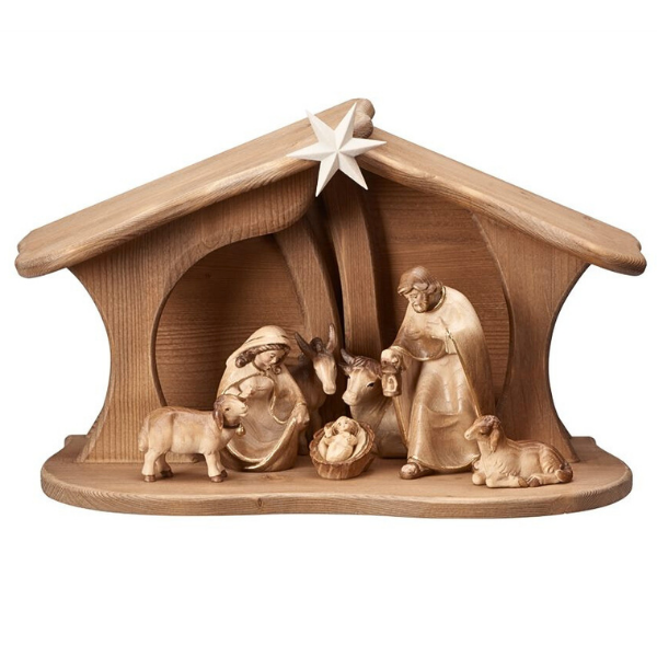 Pema Crèche de Noël 9 pièces dans l'étable familiale Luce