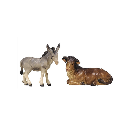 Bœuf et âne animaux de crèche