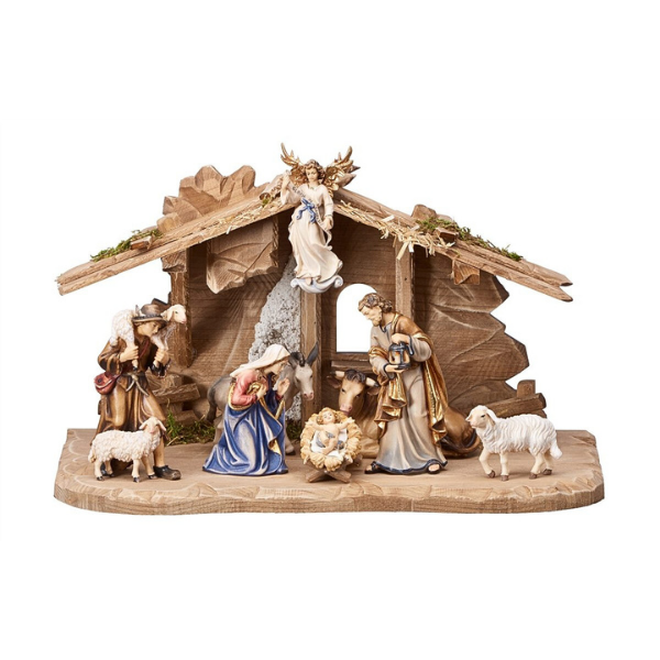 Crèche Kostner 10 pièces dans l'étable Tyrol