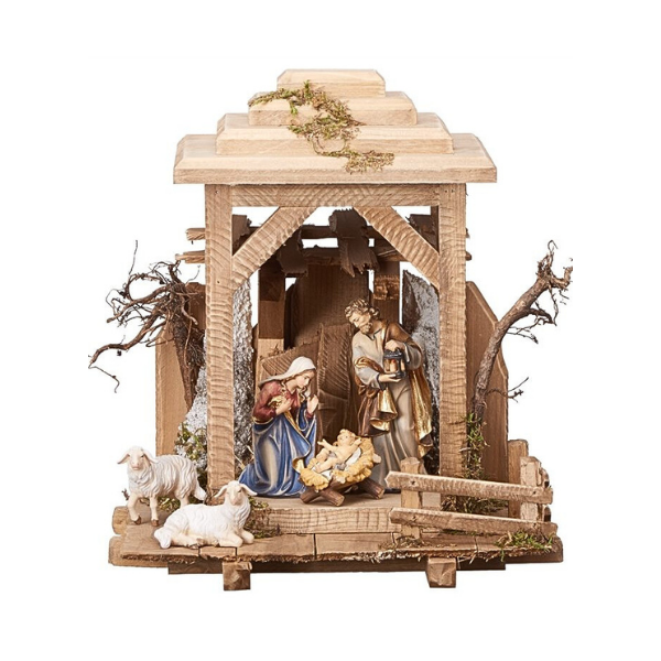 Crèche Kostner dans l'étable à lanterne