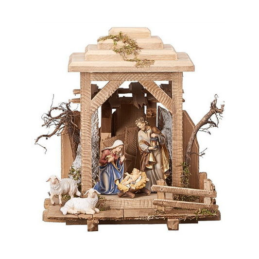 Crèche Kostner dans l'étable à lanterne