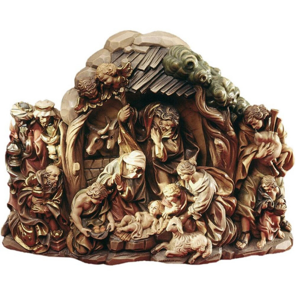 Crèche baroque en une seule pièce