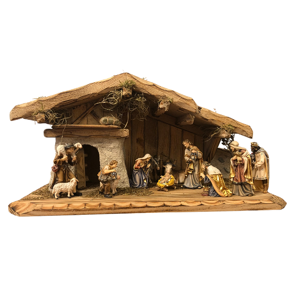 Crèche Kostner 12 pièces dans l'étable Allgäu