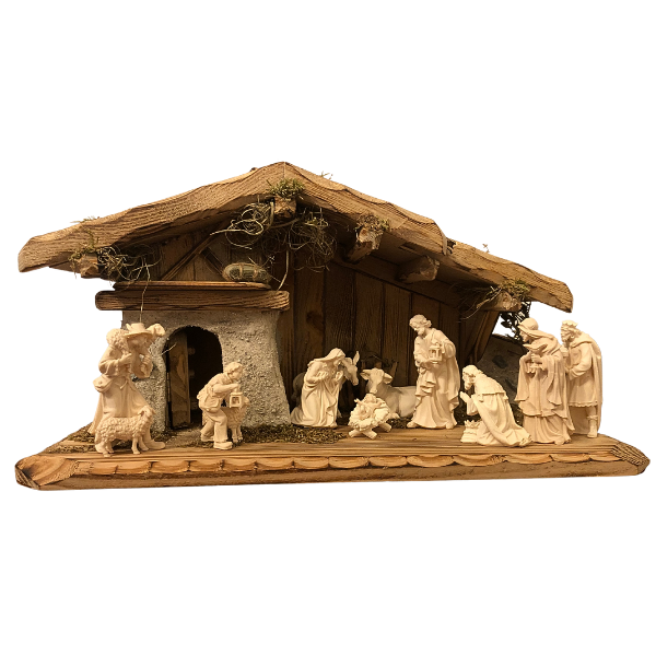 Crèche Kostner 12 pièces dans l'étable Allgäu