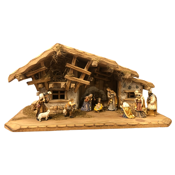 Crèche Kostner 12 pièces dans l'étable Eibsee