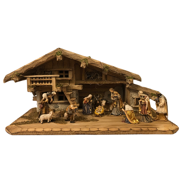 Crèche Costner 12 pièces dans l'étable Inzell
