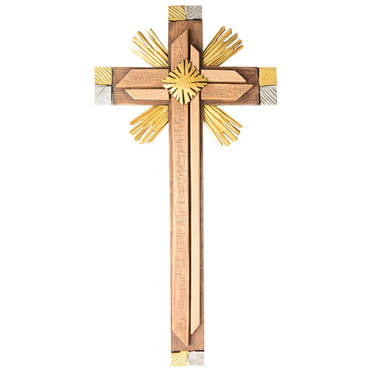 Kreuz mit Strahlenkranz_holzgeschnitzt_color
