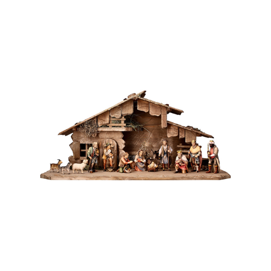 Krippenset7 beleuchtet hirtenkrippe holzgeschnitzt color