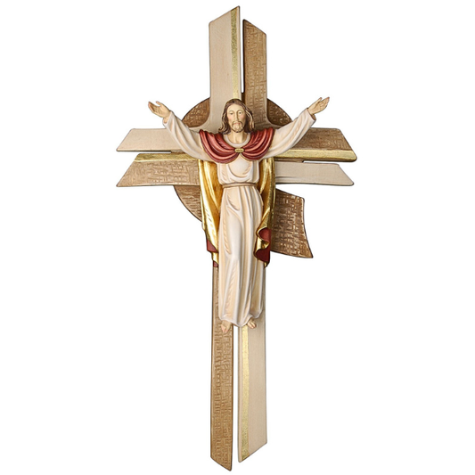 auferstehung jesu kreuz holzgeschnitzt color