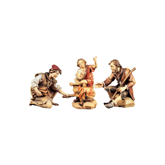 feuergruppe hirtenkrippe holzgeschnitzt color
